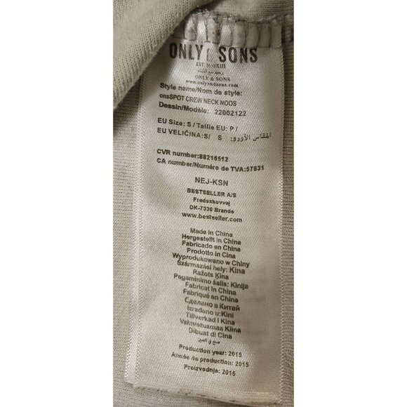 Only & Sons Sweater Men's Small Gray Crew Neck Long Sleeve Pullover Kangaroo - Picture 6 of 11